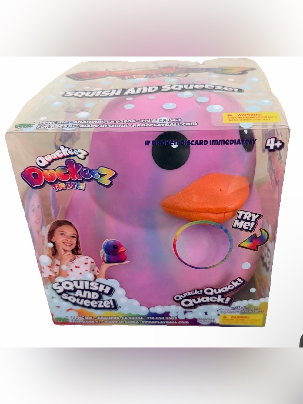 Squinkeez Tie Dye Squish Duck Toy New Viral Edition
